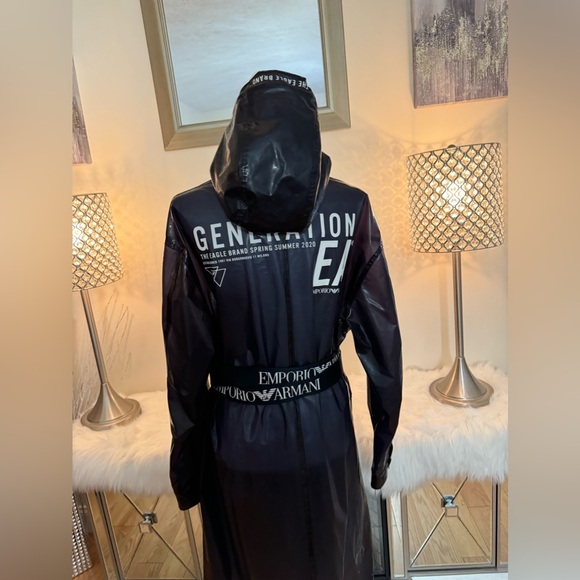 Authentic MENS Emporio Armani trench rain jacket & Belt Sz IT 48 Retail $1895 - Picture 12 of 13